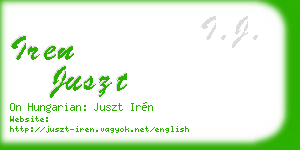 iren juszt business card